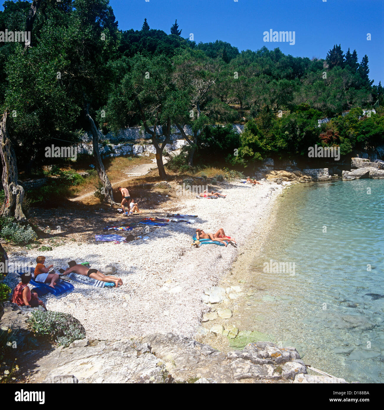 Beach Paxos Greek Islands Greece Stock Photo