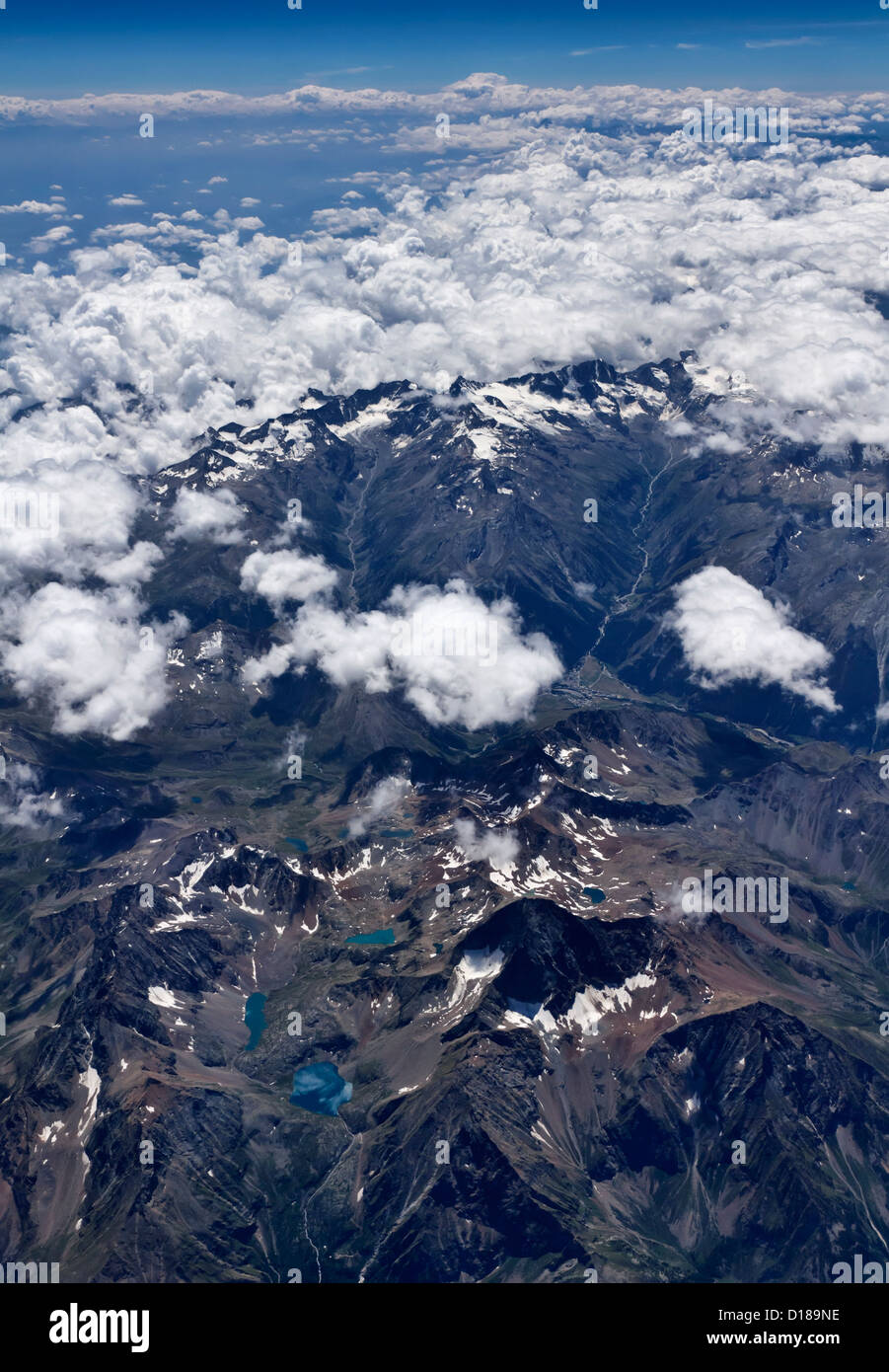 Italy, aerial view of the italian Alps and some clouds Stock Photo - Alamy