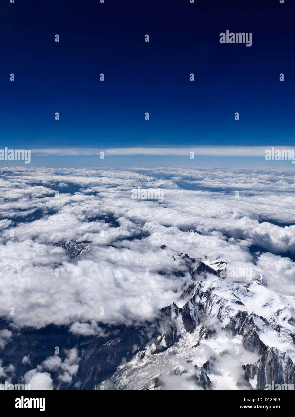 Italy, aerial view of the italian Alps and the Mont Blanc Stock Photo ...
