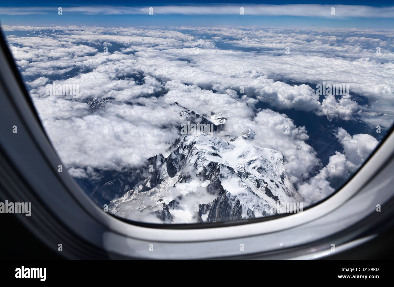 Italy, aerial view of the italian Alps and the Mont Blanc Stock Photo ...
