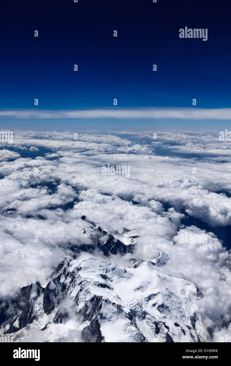 Italy, aerial view of the italian Alps and the Mont Blanc Stock Photo ...