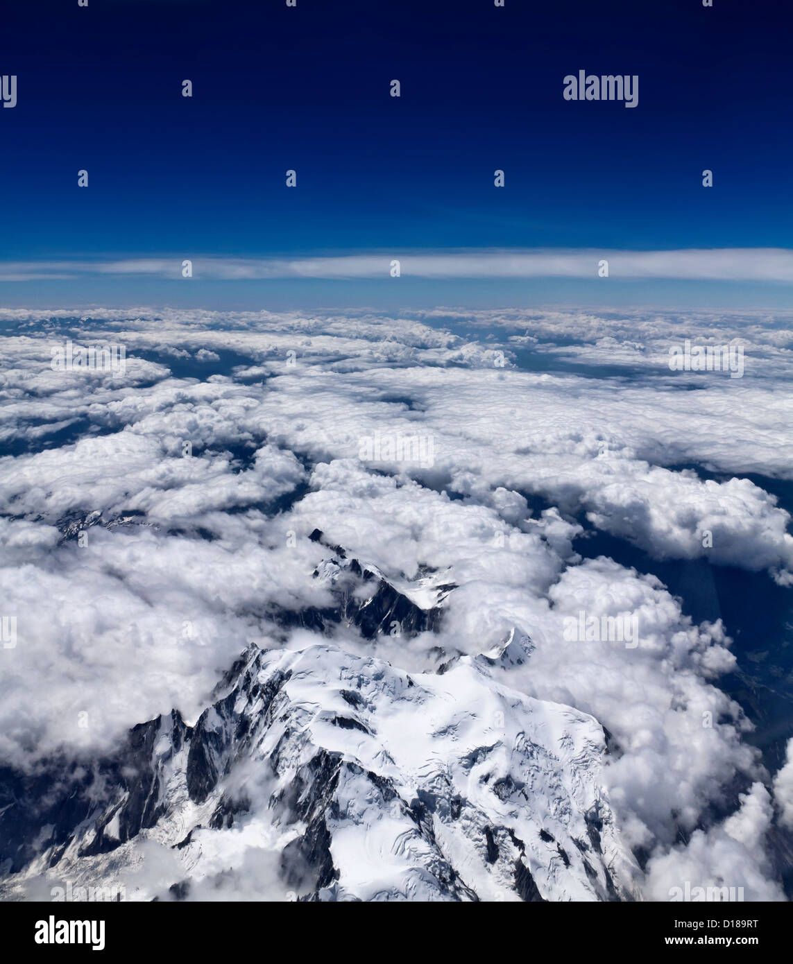 Italy, aerial view of the italian Alps and the Mont Blanc Stock Photo ...