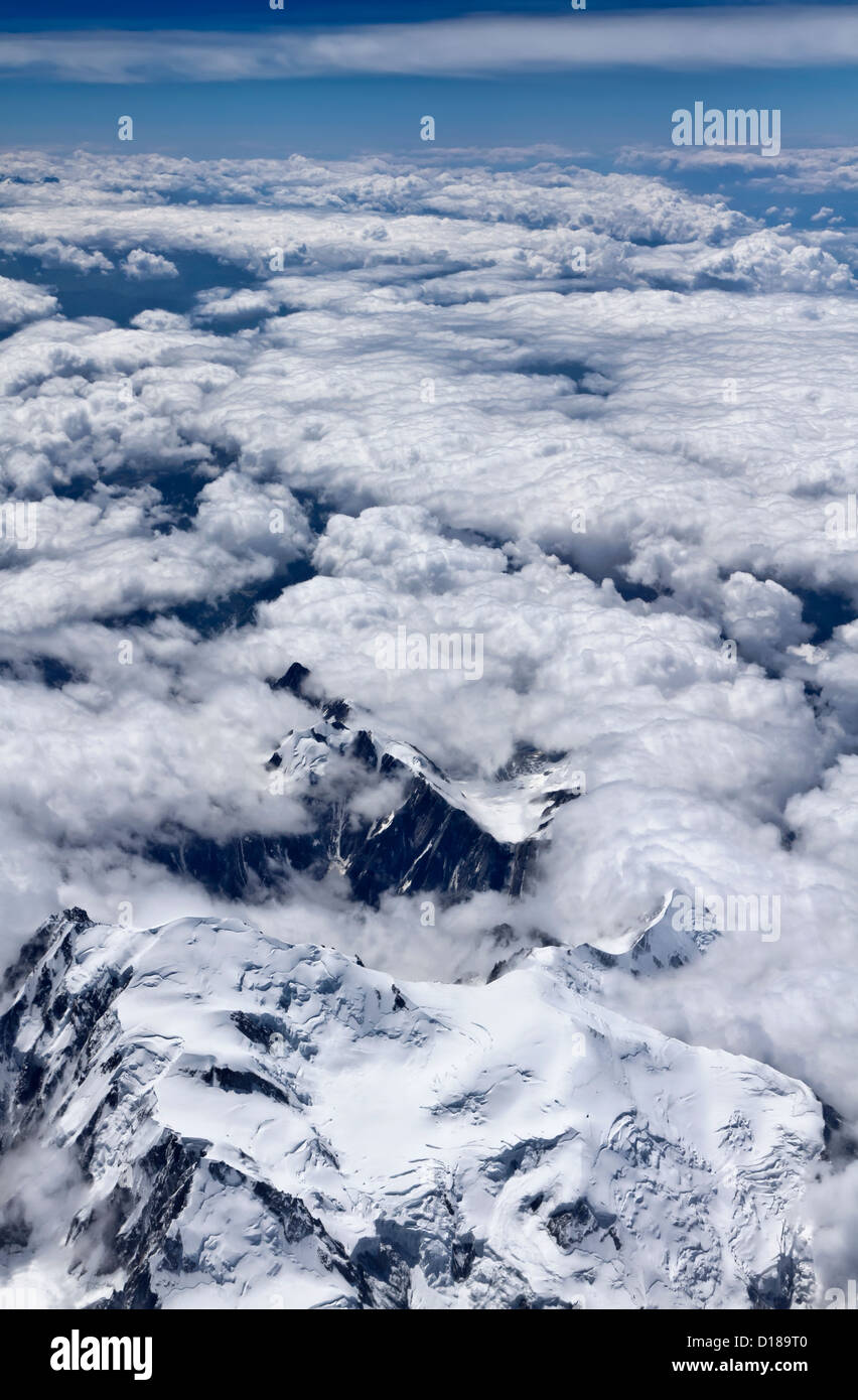 Italy, aerial view of the italian Alps and the Mont Blanc Stock Photo ...