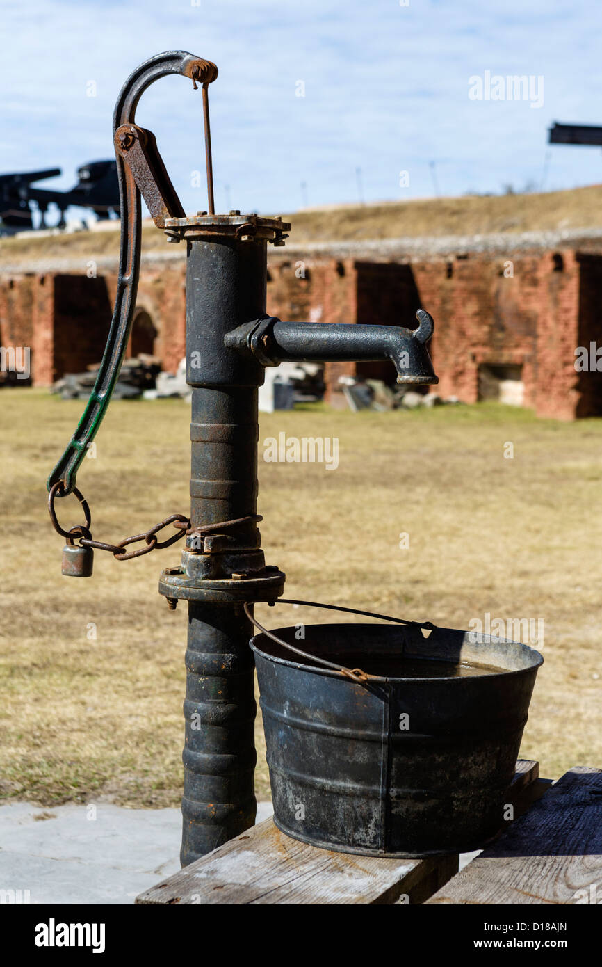 A well pump in Fort Clinch, Fort Clinch State Park, Fernandina Beach, Amelia Island, Florida, USA Stock Photo