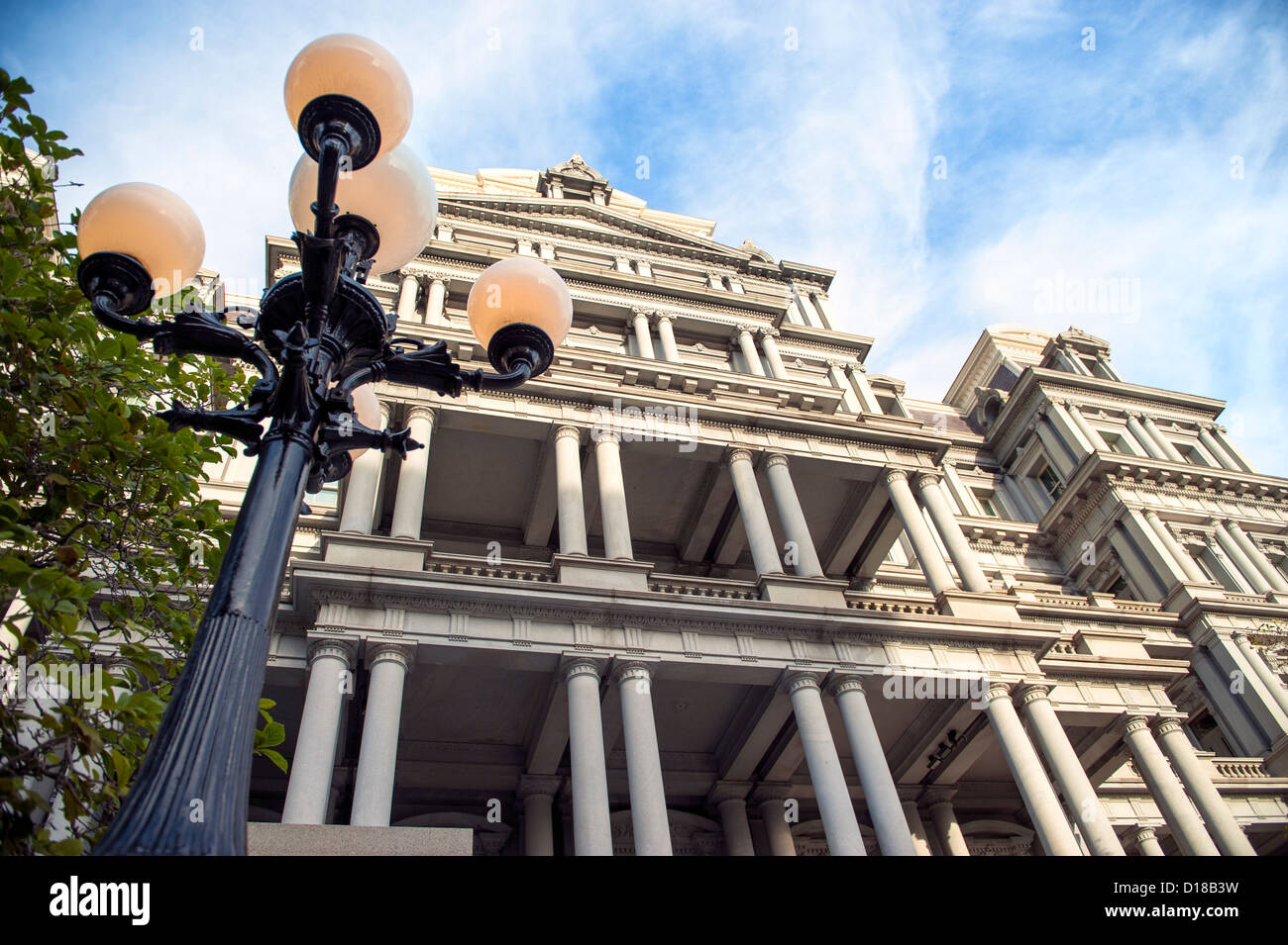 The old historic Eisenhower Executive Office Building  at 17th Street and Pennsylvania Ave, Washington DC. Stock Photo