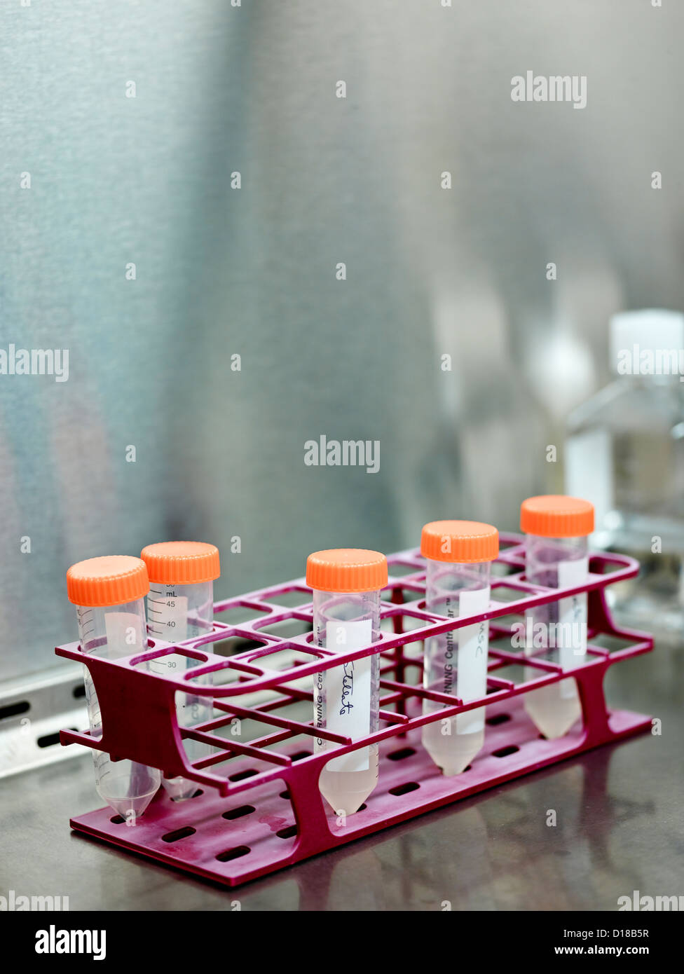 A science laboratory conducting various experiments with test tubes and ...