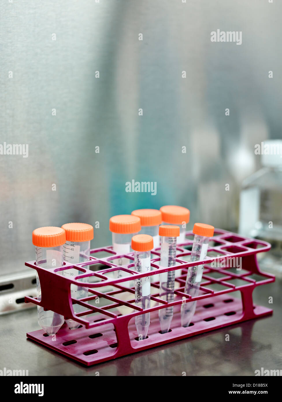A science laboratory conducting various experiments with test tubes and ...