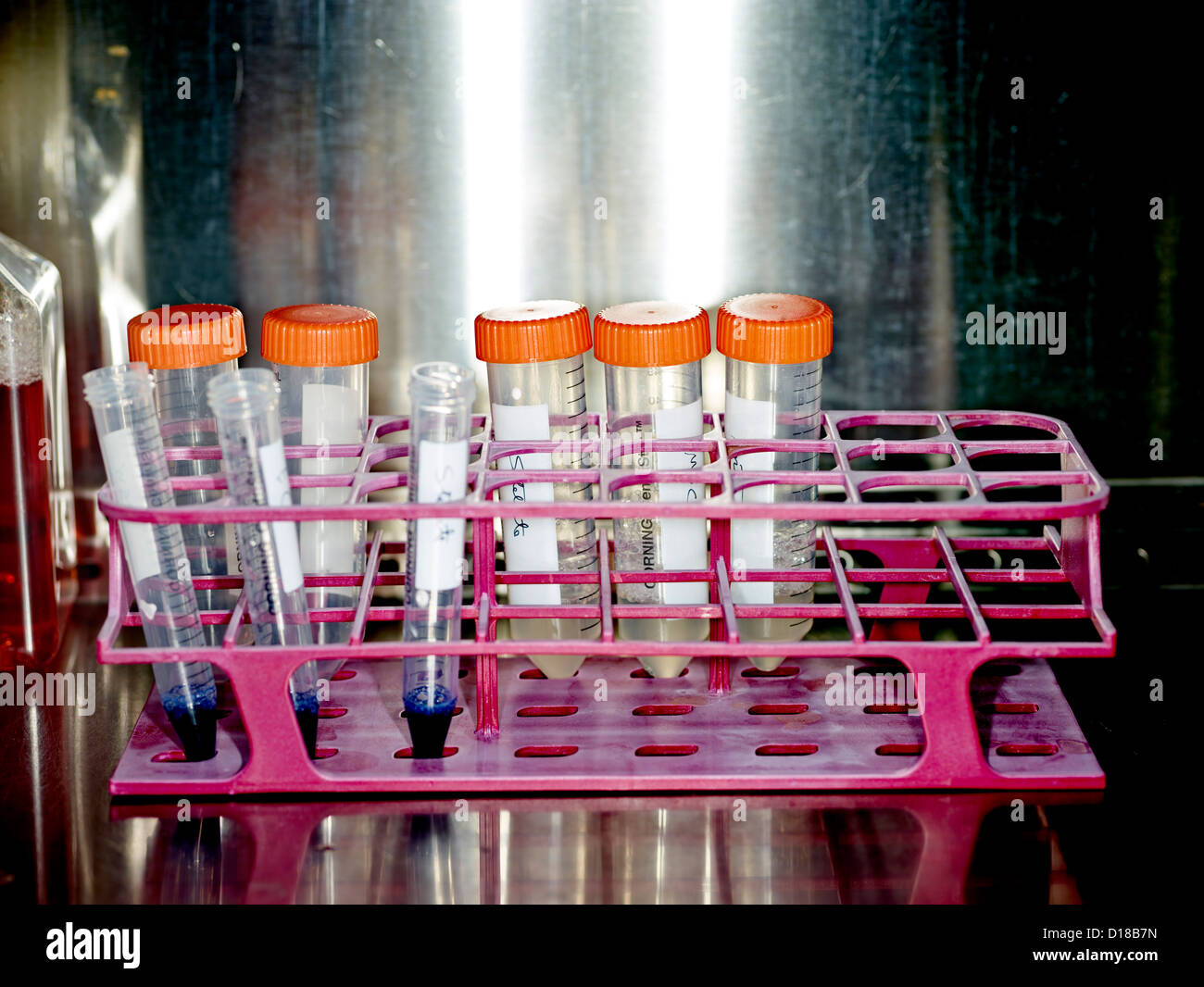 A science laboratory conducting various experiments with test tubes and ...