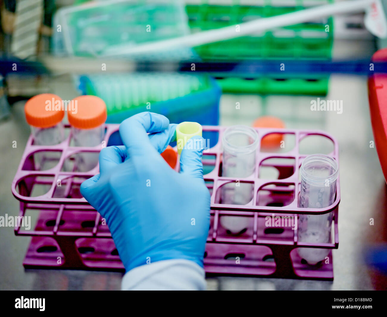 A science laboratory conducting various experiments with test tubes and ...