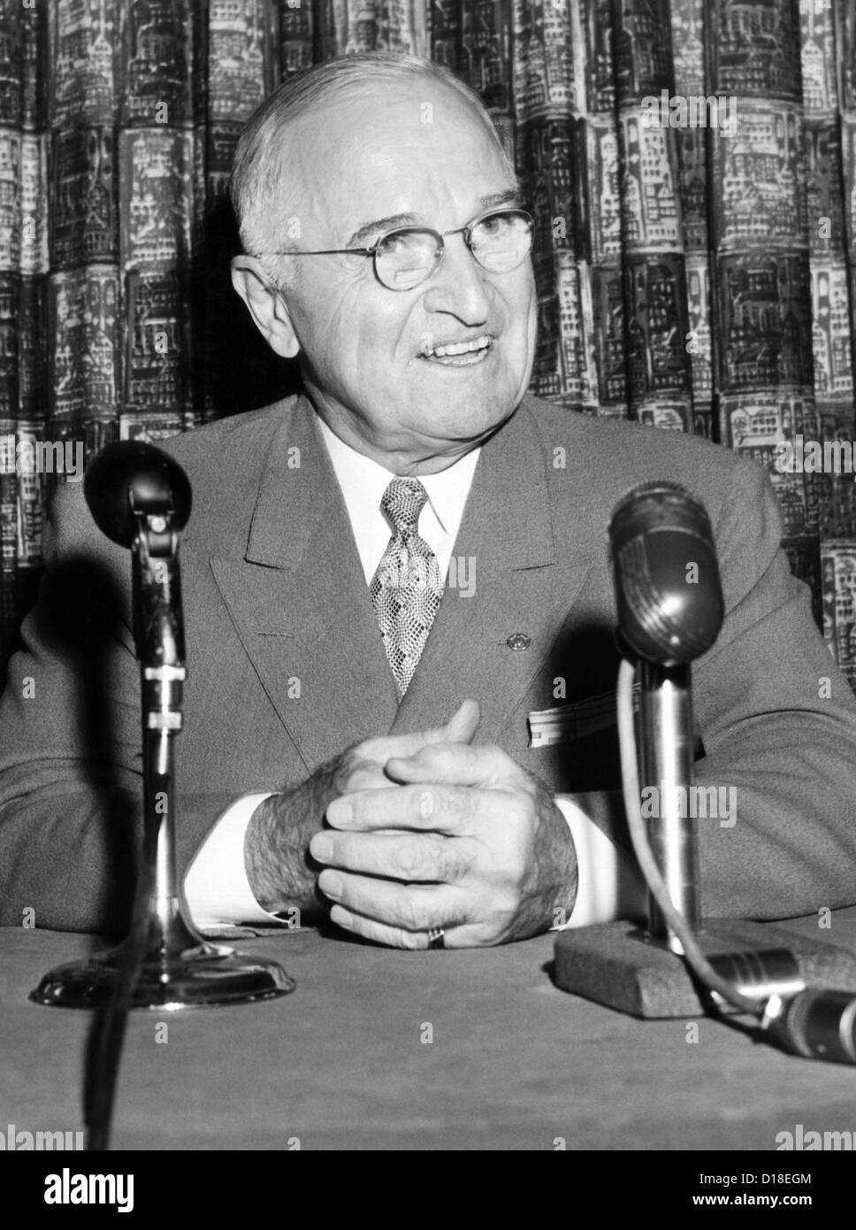 Former President Harry Truman in 1958. Truman's post-presidency finances were tight, when Congress passed the Former Presidents Stock Photo