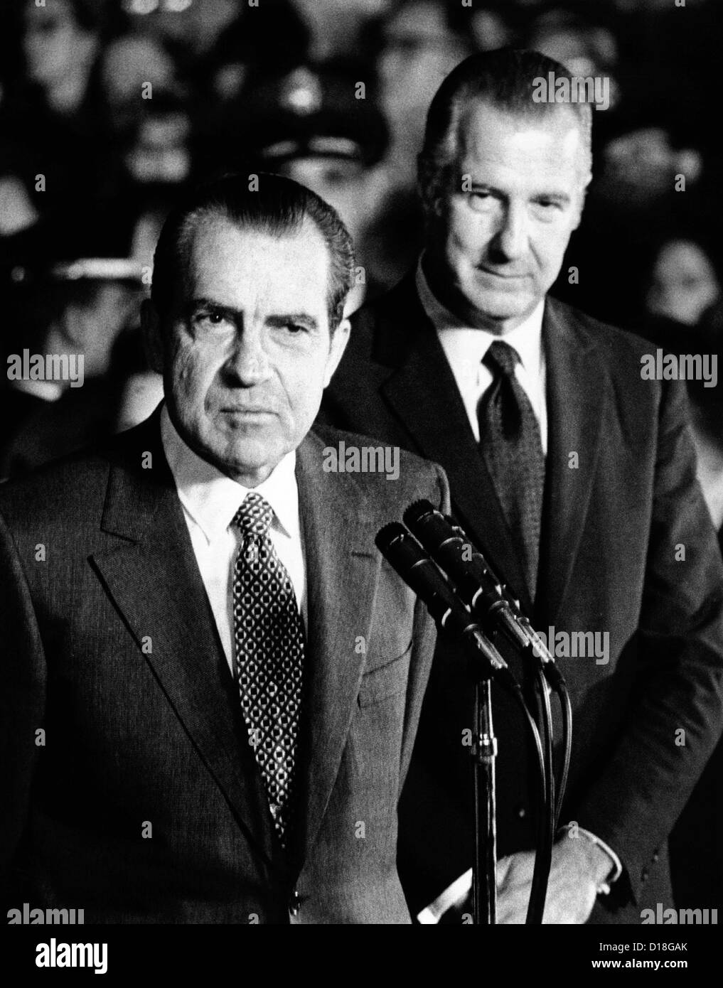 President Nixon speaks on his return from his 12,000 mile European trip