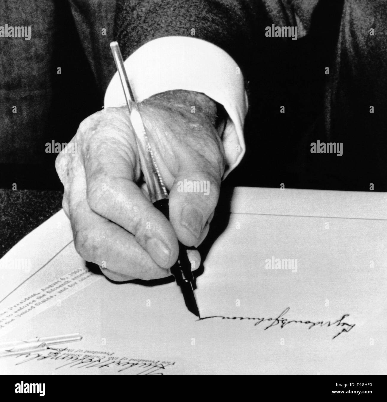 President Lyndon Johnson signing the 1965 Civil Rights Bill, also known