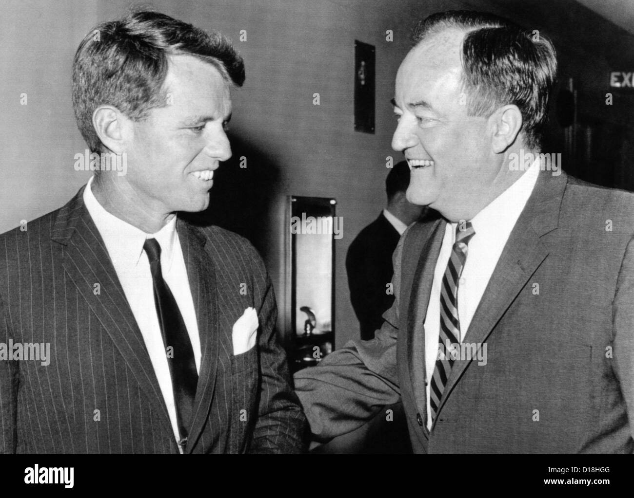 Robert Kennedy and Hubert Humphrey at the Capitol. Aug. 4, 1964. (CSU ALPHA 1024) CSU Archives/Everett Collection Stock Photo