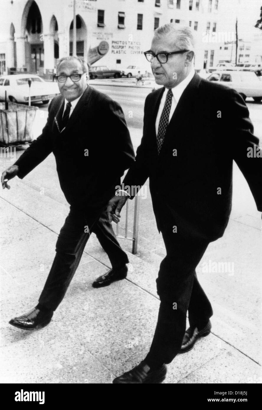 Cosa Nostra chieftains appeared before a Federal Grand Jury in Miami. Anthony 'Big Tuna' Accardo (left), the semi-retired head Stock Photo