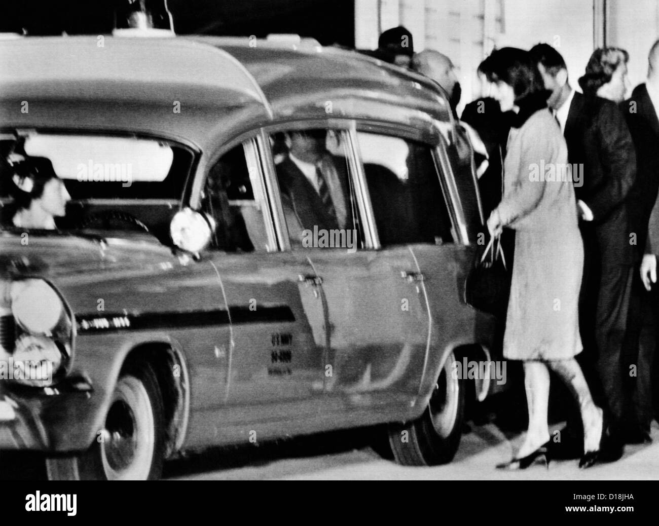 President John Kennedy's body arrives in Washington. Jacqueline