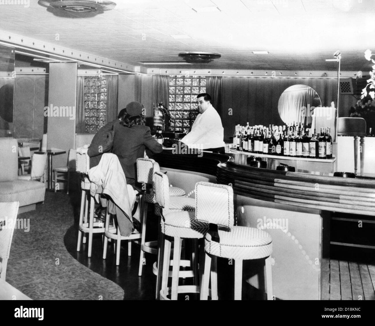 Before the Coconut Grove Nightclub Fire. The Melody Lounge in the Coconut Grove Nightclub when the club opened in in the 1930s. Stock Photo