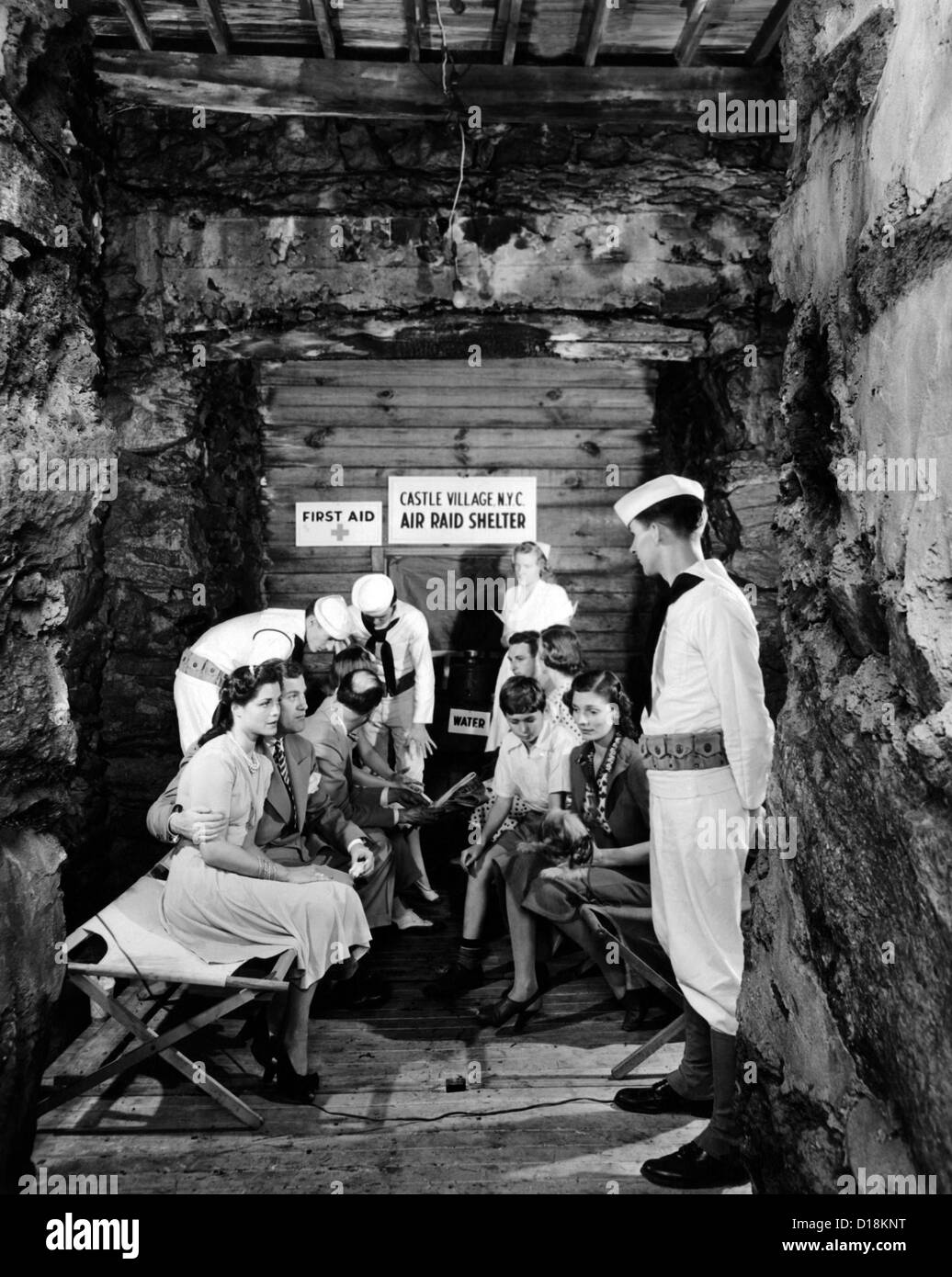 New York City's' first World War II air raid shelter. It is a total bomb-proof shelter in a 100 foot high solid rock cliff near Stock Photo