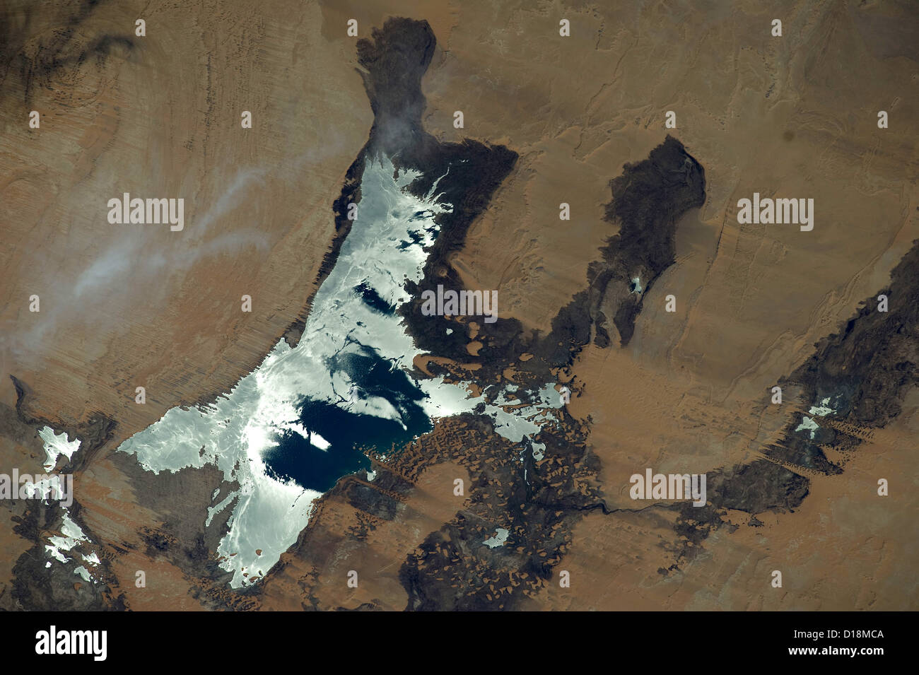 Toshka Lakes, recently formed endorheic lakes in the Sahara Desert of Egypt. Stock Photo