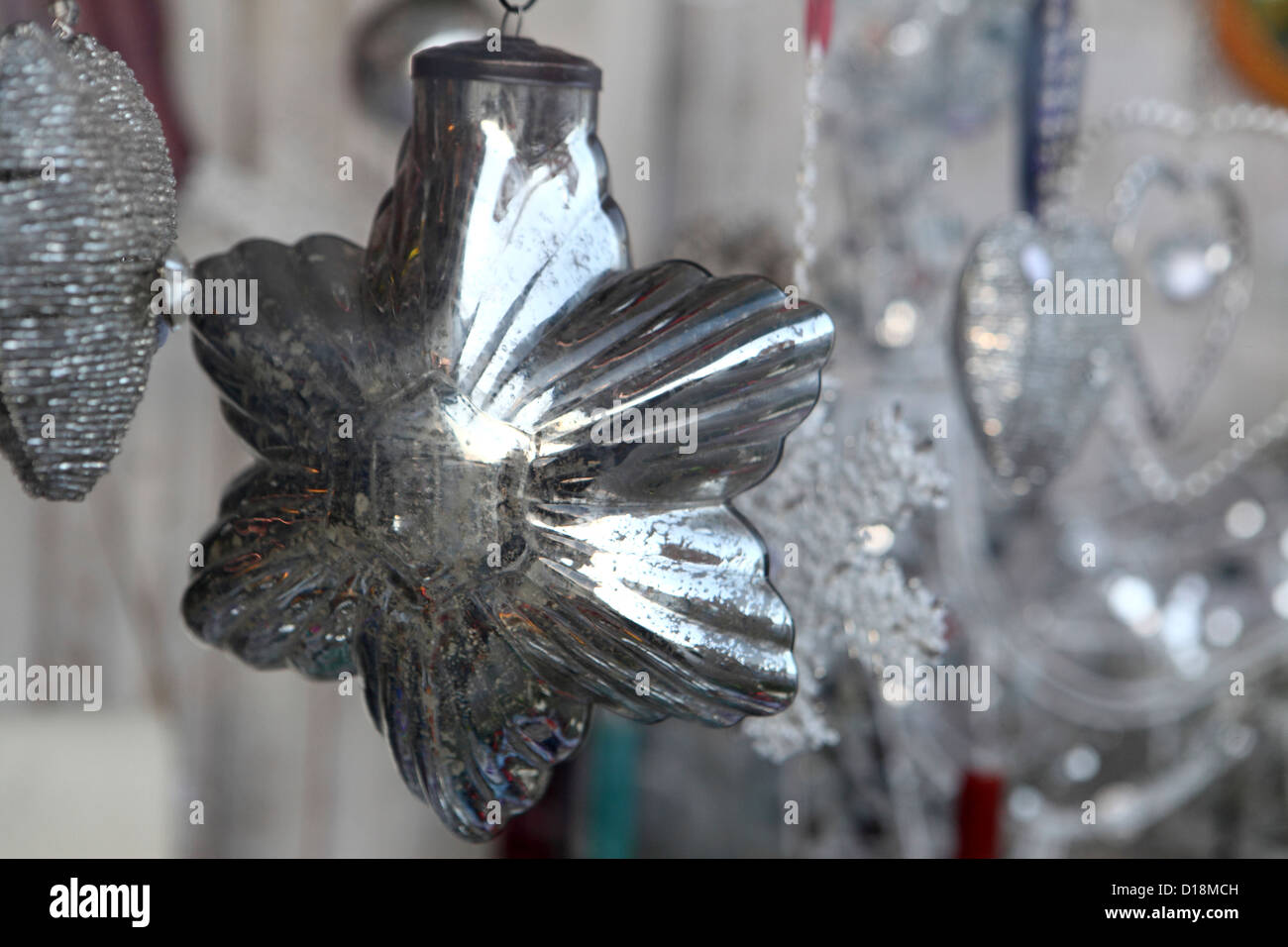 Old Fashioned Victorian Style Silver Christmas Decorations
