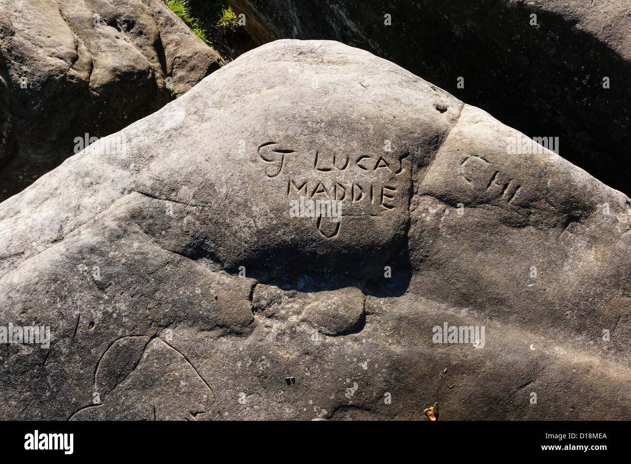 Carving on Wellington Rocks, Tunbridge Wells Common, Tunbridge Wells ...