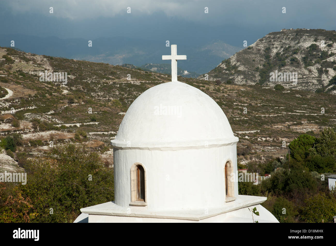 Church of Agia Mavri 12th Century in the wine village of Koilani in the area known as Krasochoria north of Lemesos Cyprus Stock Photo