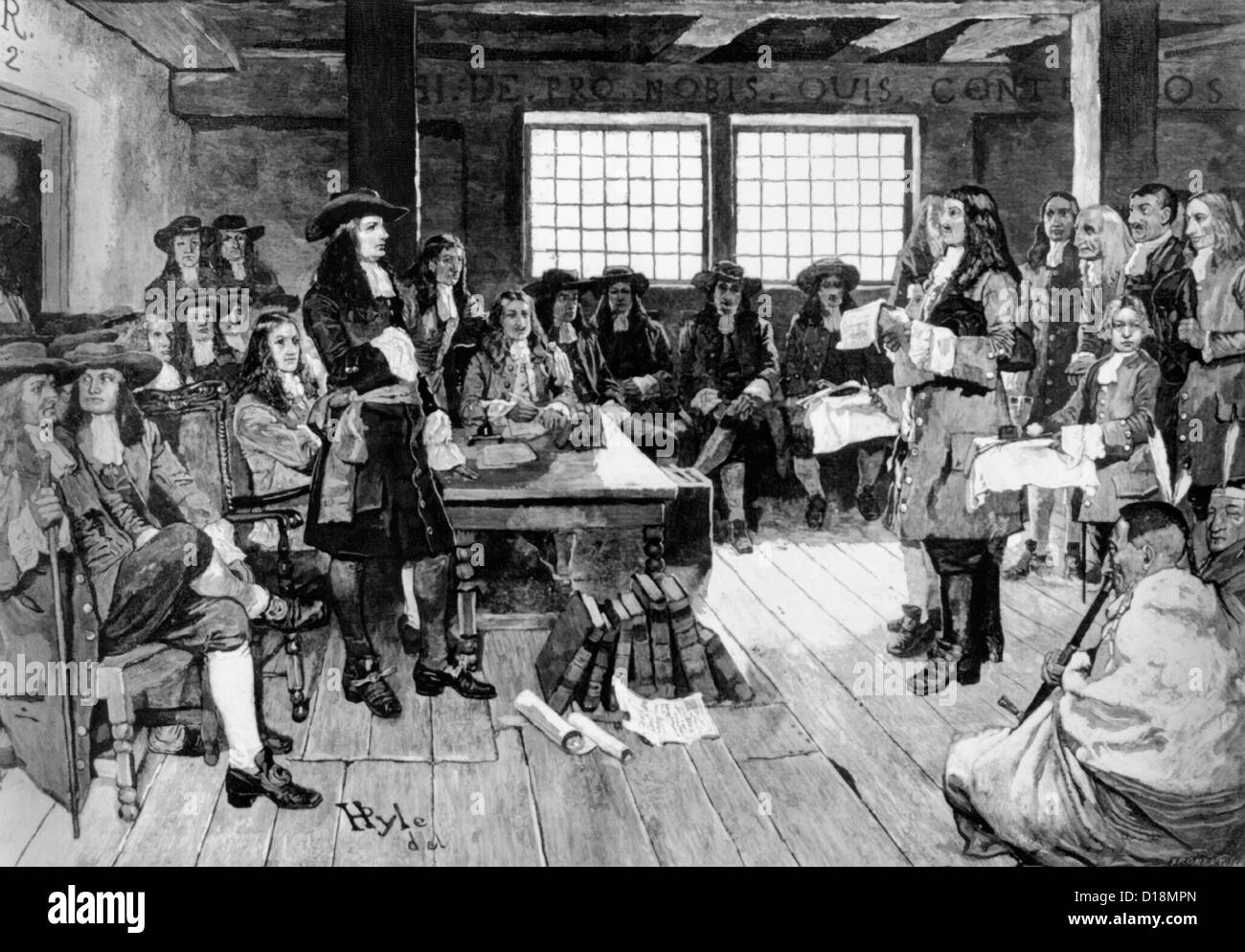 Vintage print depicting William Penn Stock Photo - Alamy