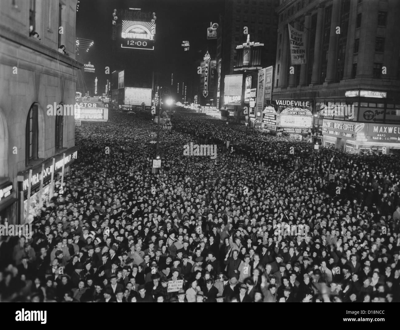 Jam packed Times Square Stock Photo