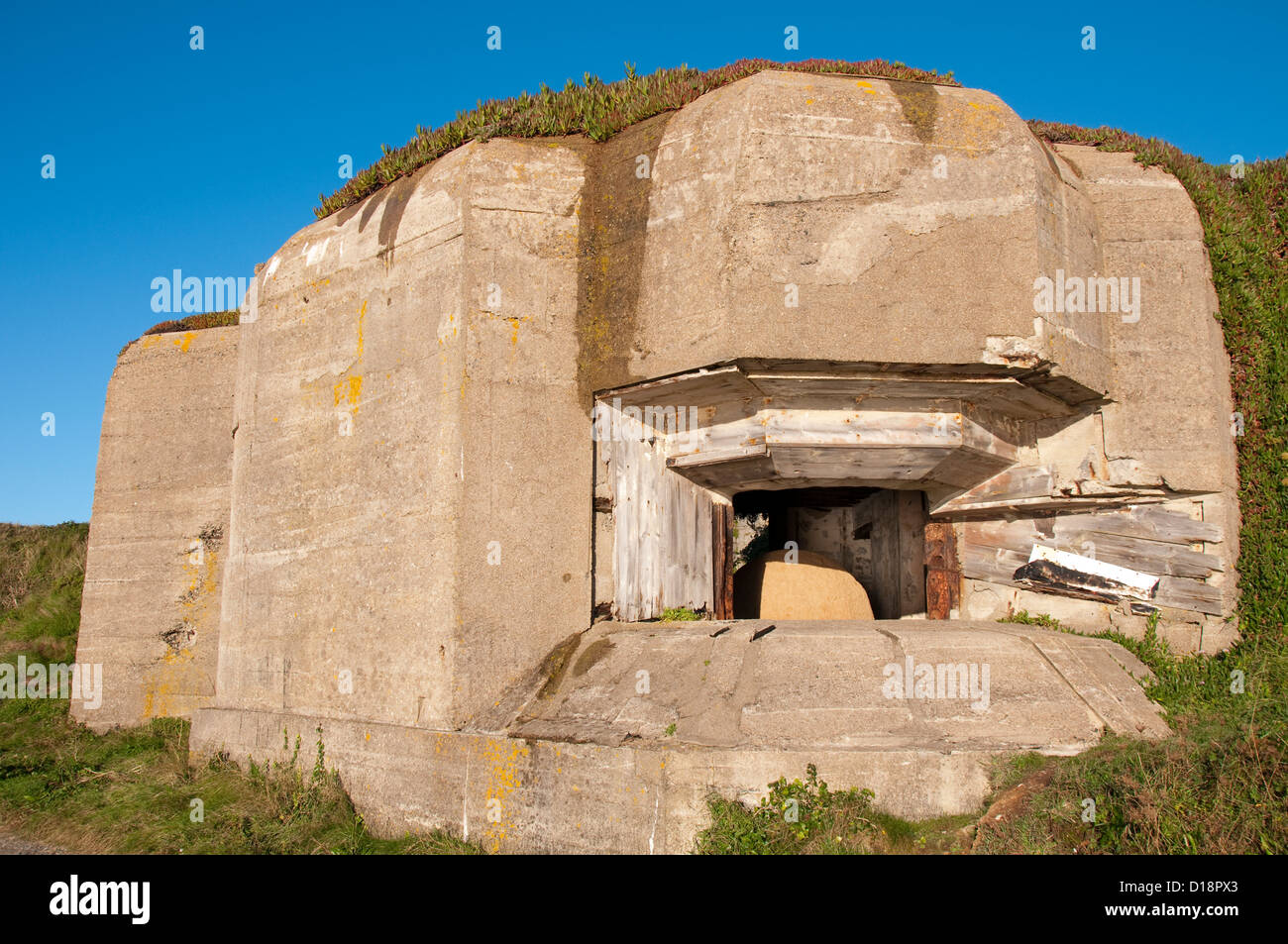 A German Bunker on Alderney, Channel Islands Stock Photo