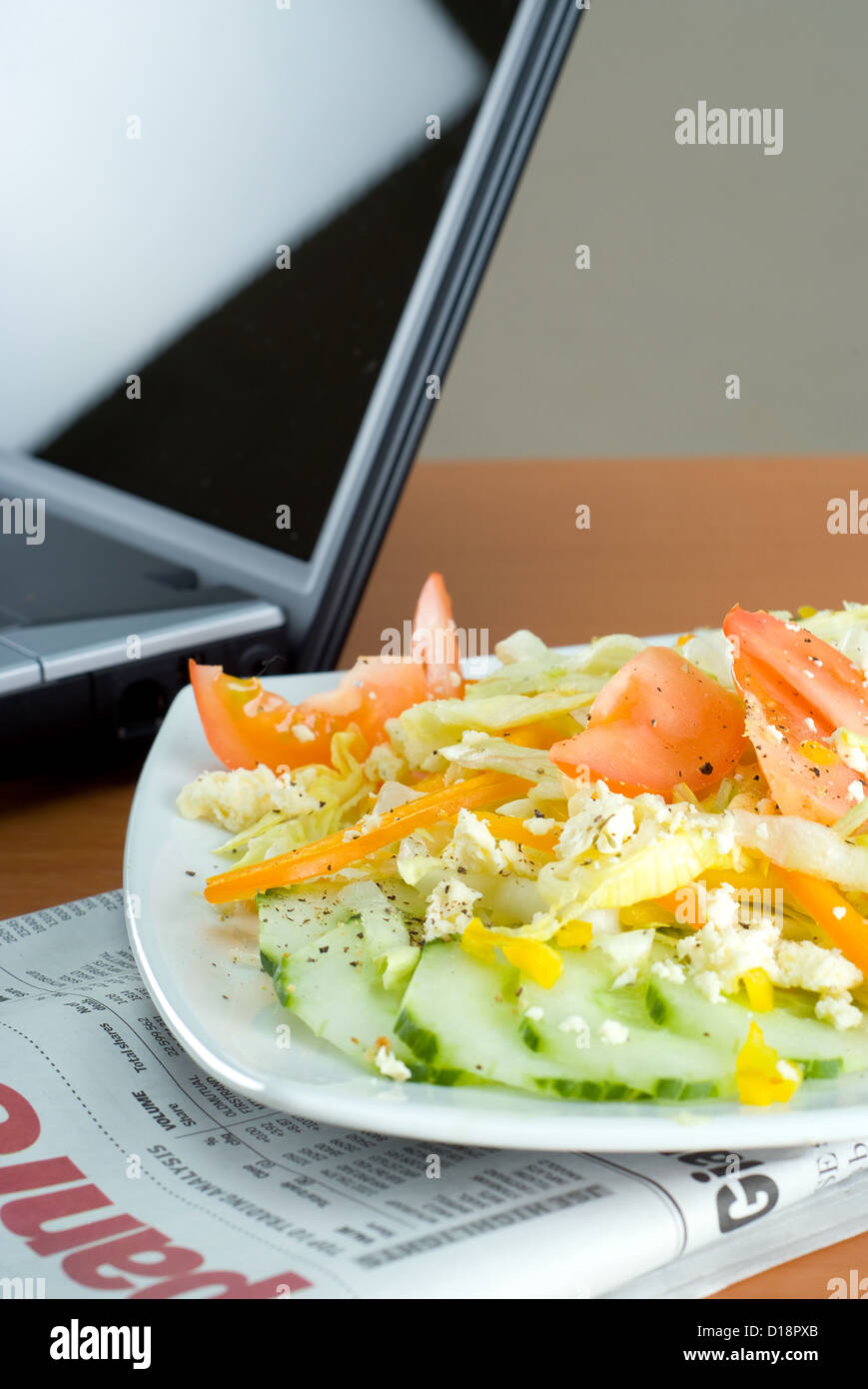 Office salad for lunch Stock Photo - Alamy