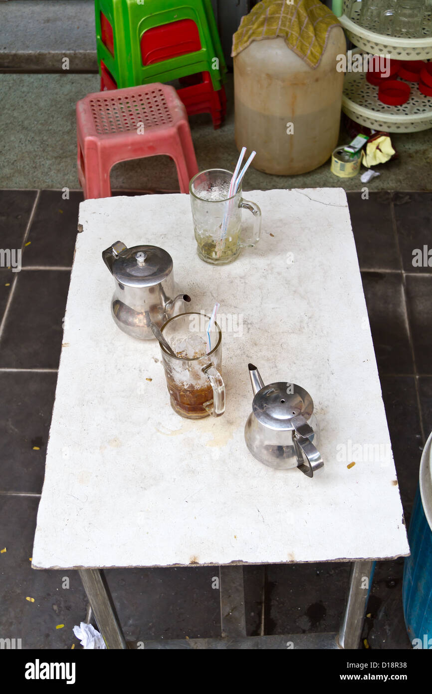 Restaurant Table in Phnom Penh, Cambodia Stock Photo Alamy