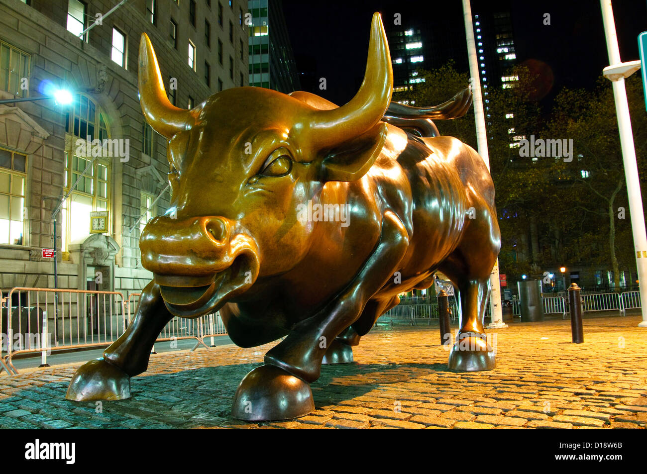 Wall Street Charging Bull, New York City, Manhattan, USA Stock Photo