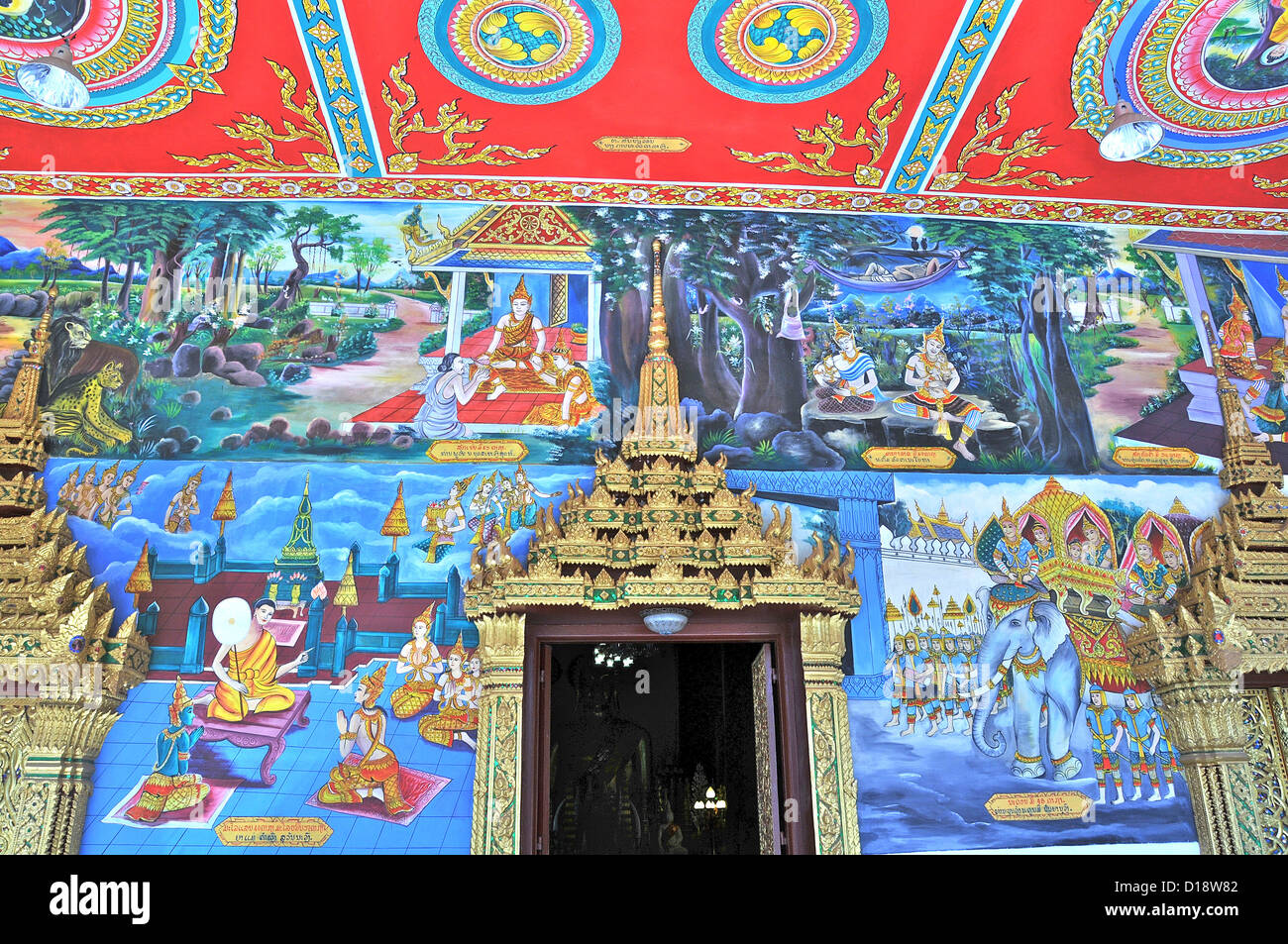 Laos temple painting hires stock photography and images Alamy