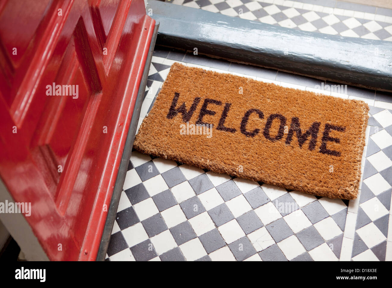 Welcome mat Stock Photo