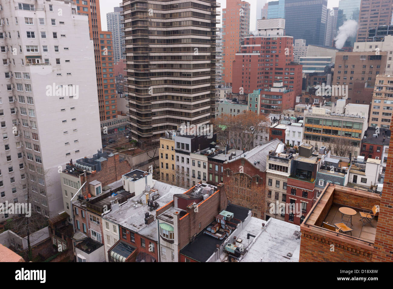 Skyscrapers and rooftops on the Upper East side Manhattan, New York