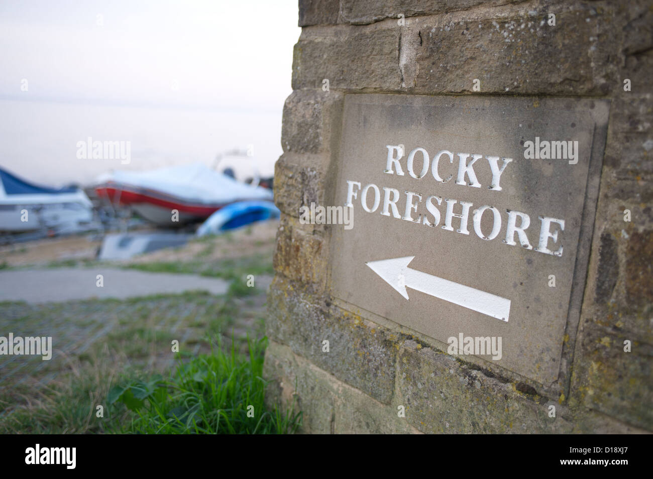 Foreshore Protection Sign Rocky foreshore hi-res stock photography and images - Alamy