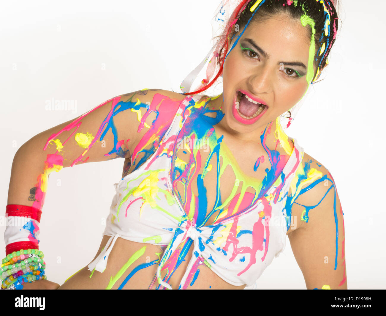 Dayglow body paint hi-res stock photography and images - Alamy