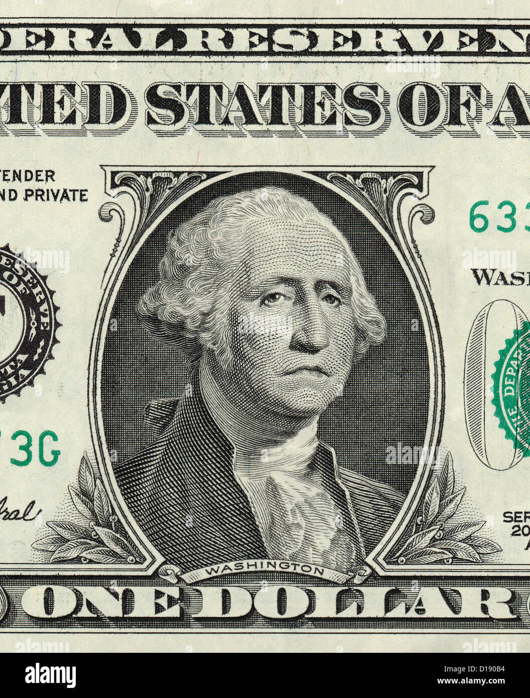 George Washington On One Us Dollar With Sad Expression Stock Photo Alamy