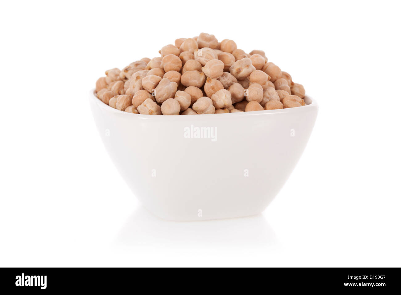 White chickpeas in a bowl isolated on a white background Stock Photo