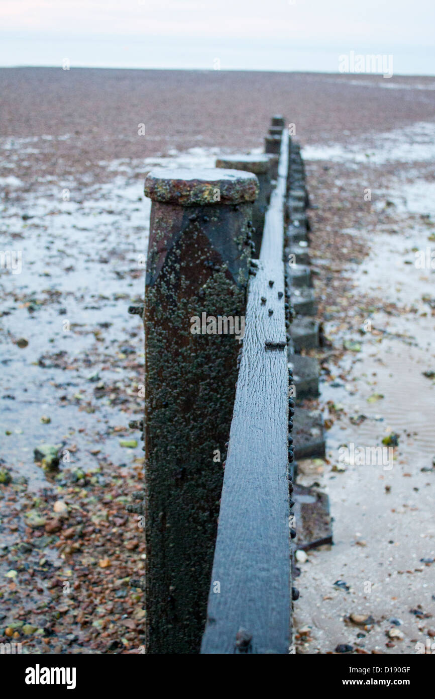 Whitstable Beach Sea Defense Stock Photo