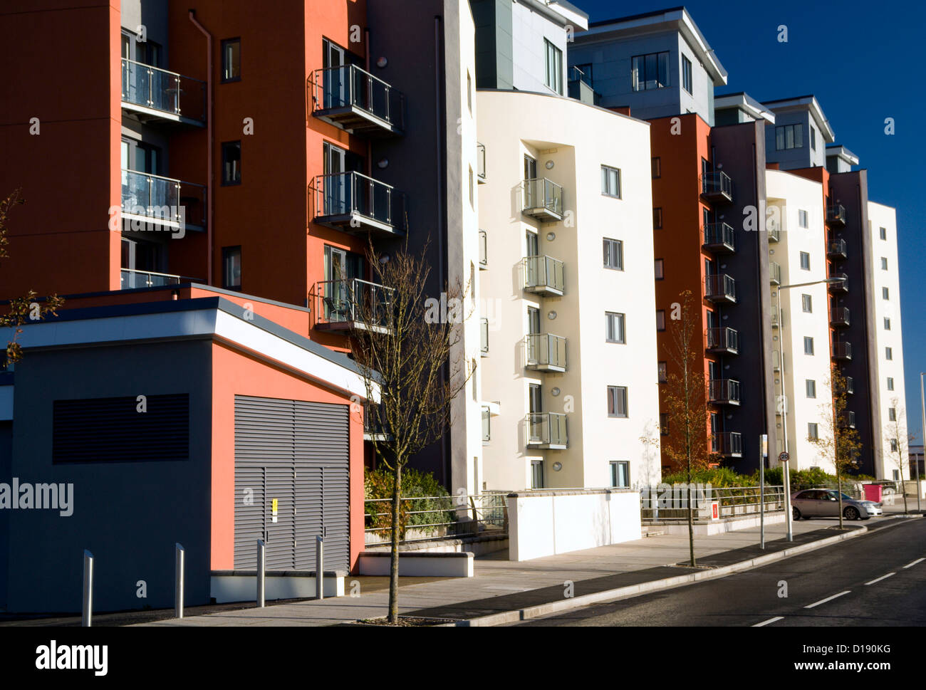 modern housing development swansea SA1 development south wales uk Stock