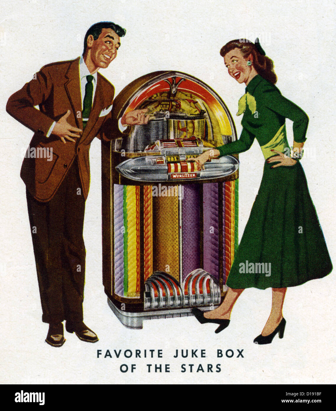 WURLITZER jukebox advert about 1955 Stock Photo