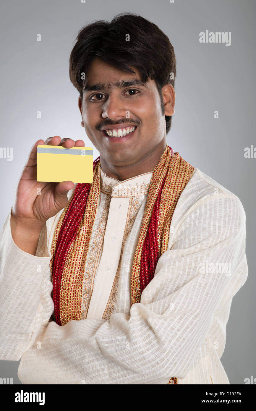 Happy smiling indian man holding indian money hi-res stock photography ...