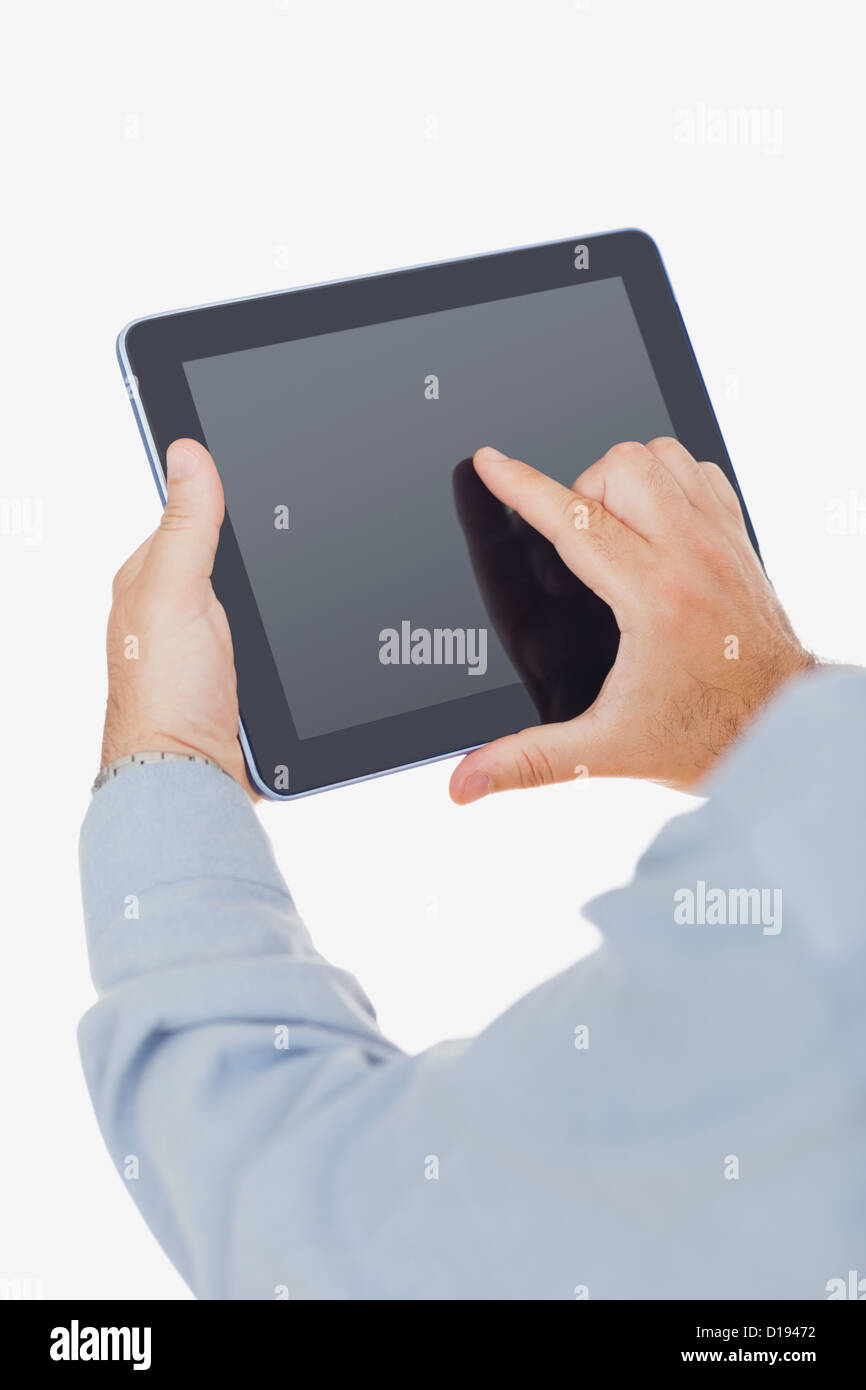 Hands using digital tablet Stock Photo - Alamy