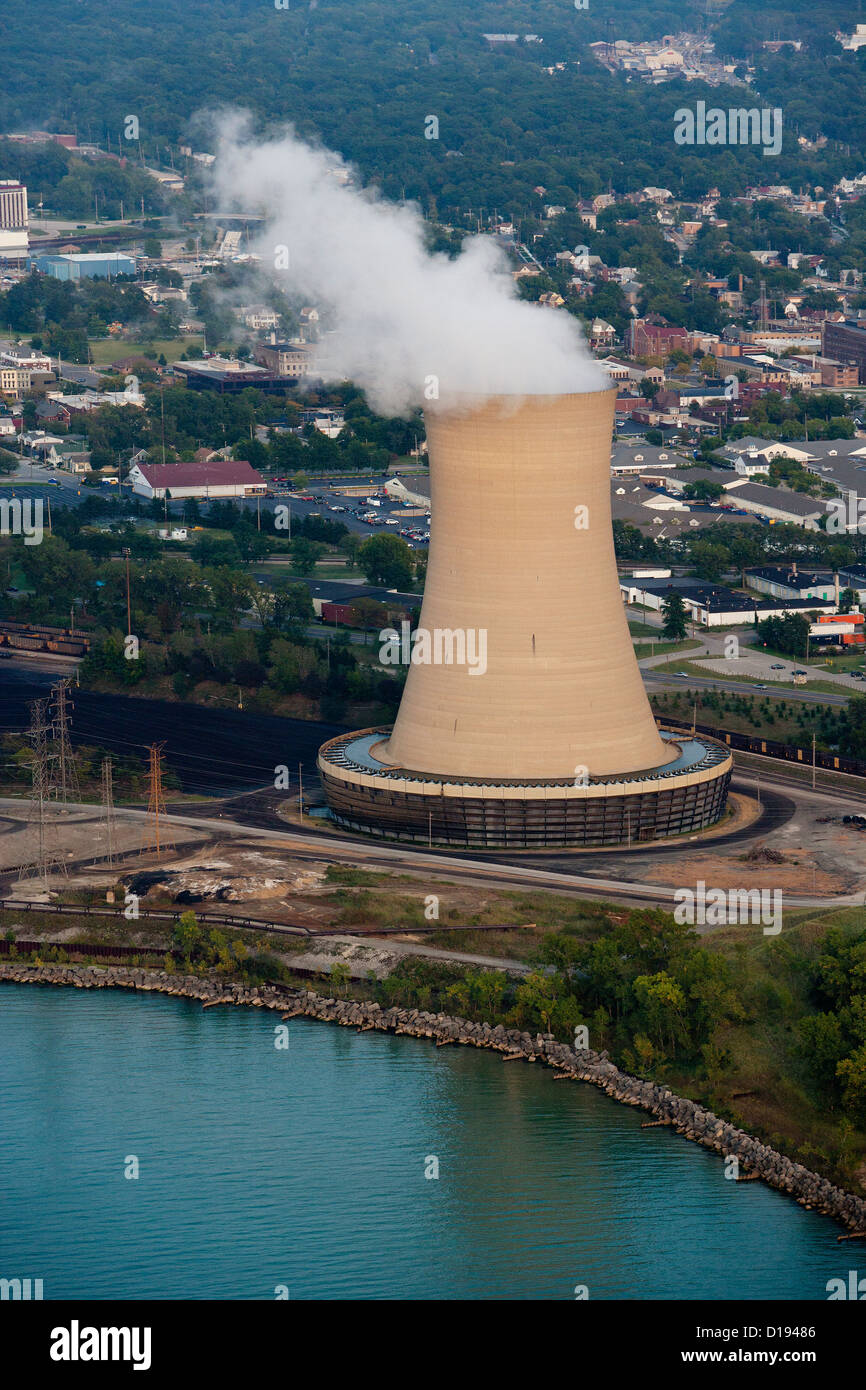 aerial photograph of Michigan City Power Generating Station Michigan City, Indiana Stock Photo