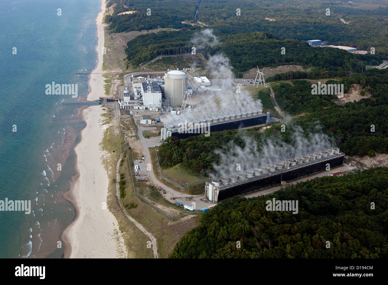 aerial photograph of Palisades Nuclear Generating Station Covert Township Michigan Stock Photo