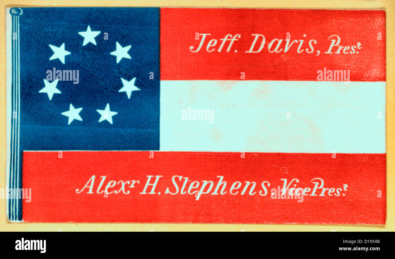Envelope from the Confederacy during the USA Civil War featuring Jefferson Davis, President and Alexander Stephens, Vice-President Stock Photo