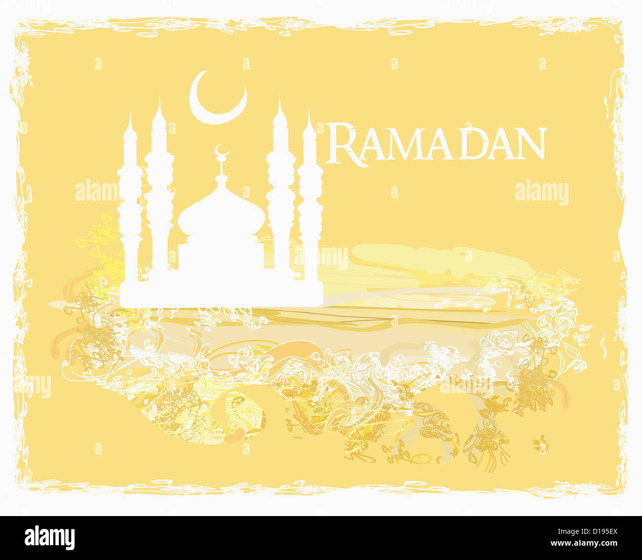 artistic pattern background with moon and mosque Stock Photo - Alamy