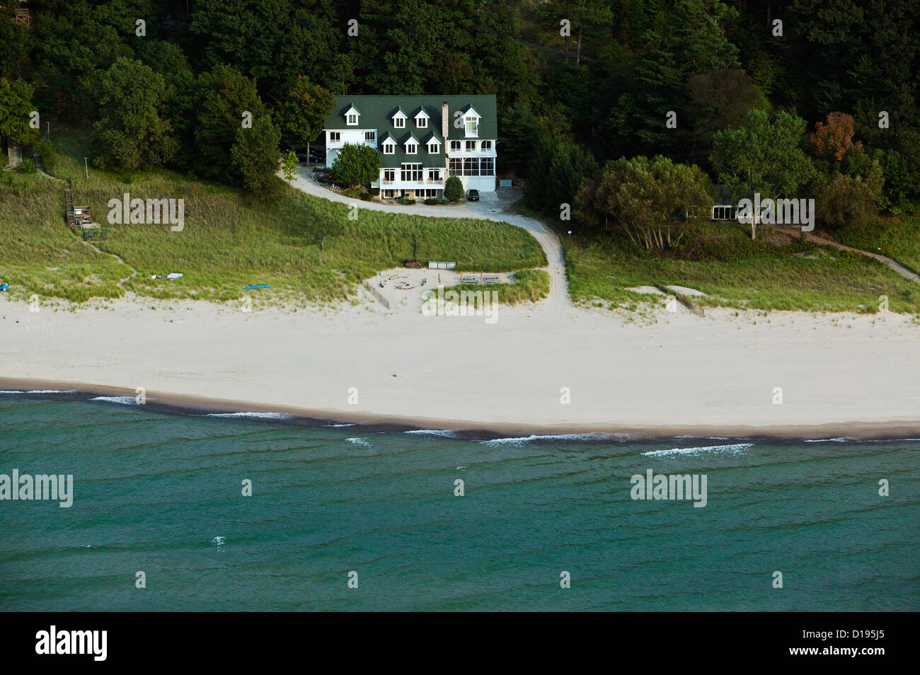 aerial photograph Lake Michigan shoreline estate Berrien County, Michigan Stock Photo