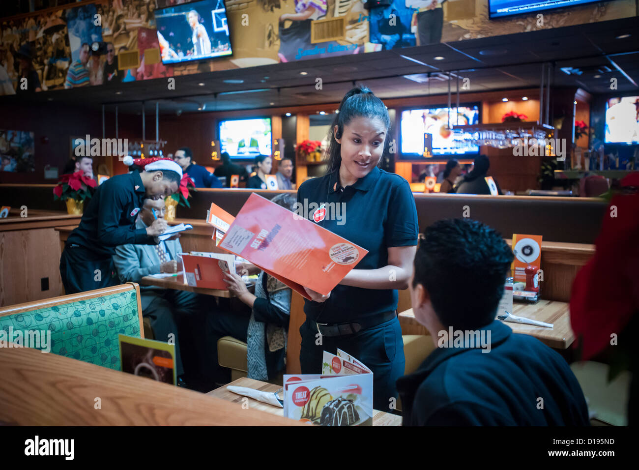 The grand opening of the new Applebee's casual dining restaurant in the