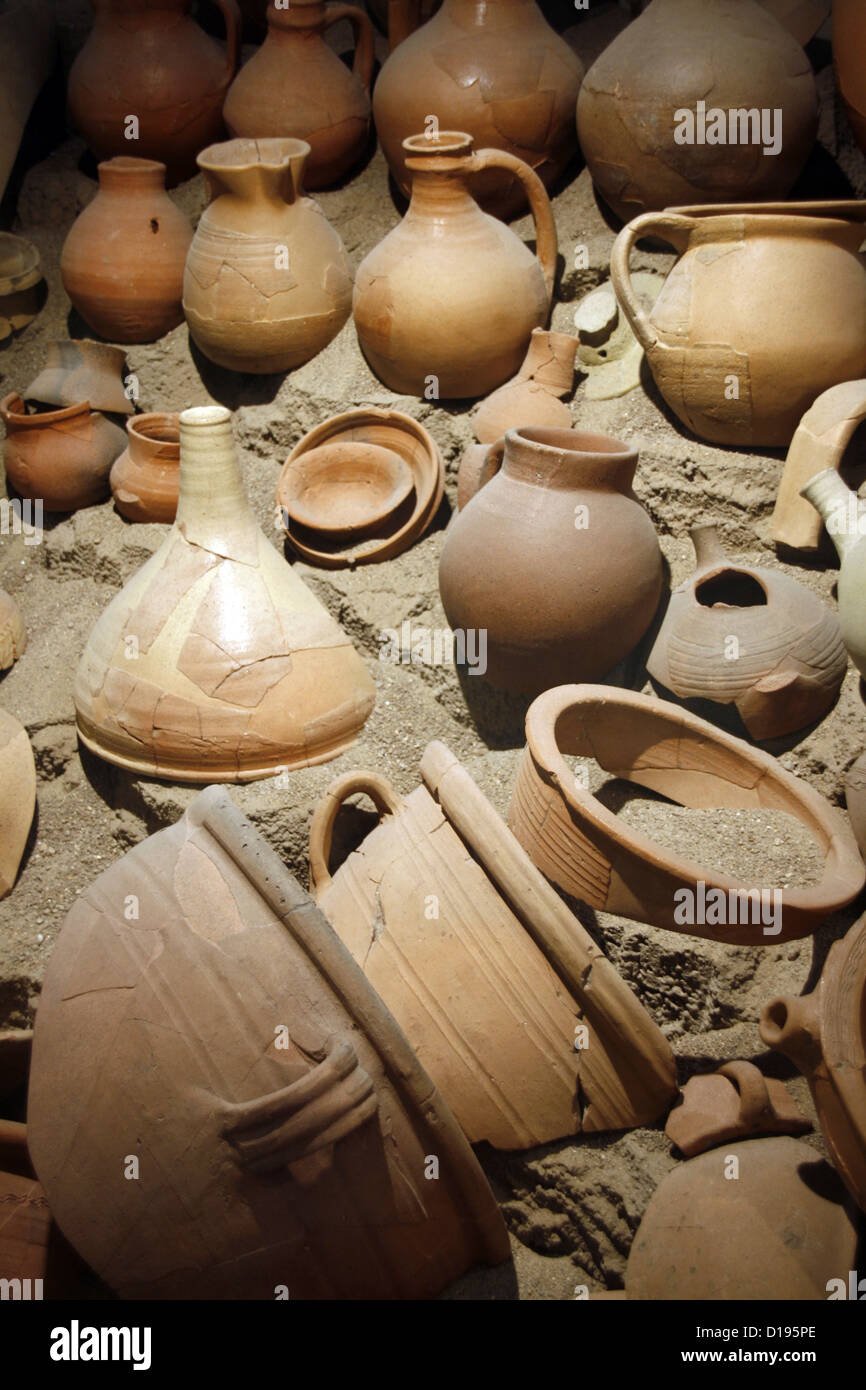 ancient pottery on display at a museum in rome italy Stock Photo Alamy